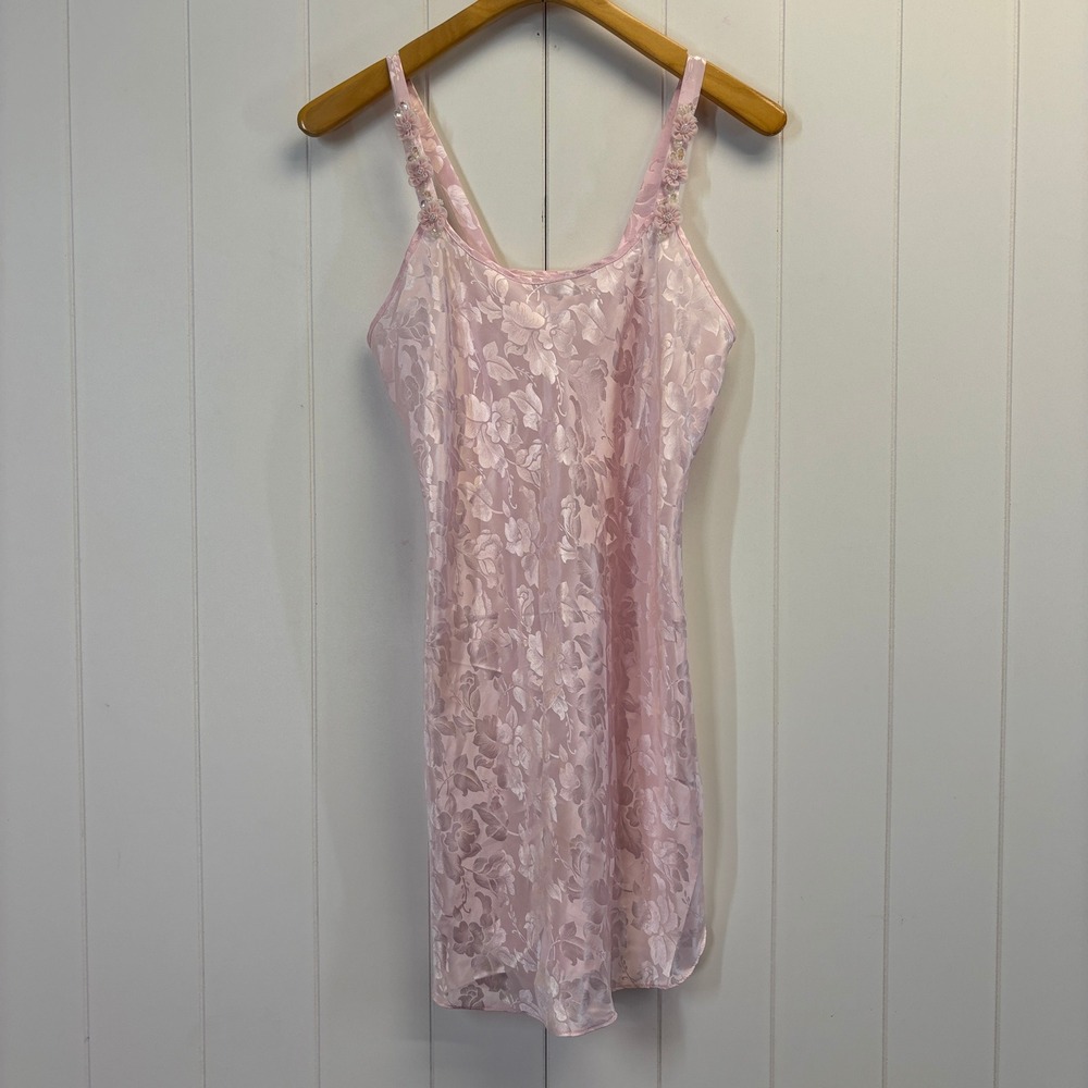 Vintage Private Luxuries 90s Y2K Floral Slip Nightgown Women Size S Balletcore